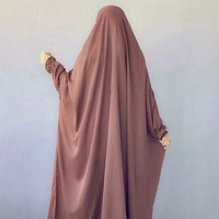 Jilbab Nida en gros, une pièce avec cape, boutons sur le devant, manches à volants papillon, à capuche, pour Ramadan et l'Aïd, vêtement islamique de prière