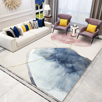 Tapis de sol pliables en polyester moelleux, tapis d'intérieur antidérapants imprimés en 3D, style bohème européen vintage persan turc