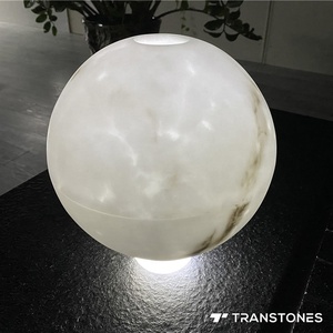 Dalles artificielles en onyx moderne Transtones TI-402 personnalisées, courbées, en albâtre blanc, épaisseur 6-20 mm, joint sans soudure, CE ISO - Product Image 3