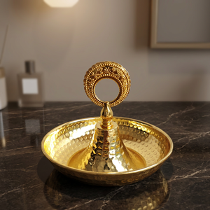 Plateau en métal minimaliste moderne de haute qualité, support à gâteau d'anniversaire, décoration de la maison, fêtes, dessert, couleur irisée, Saleem International - Product Image 3