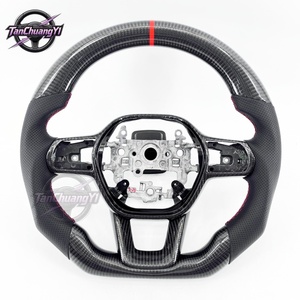 Volante de Coche Personalizado de Cuero y Fibra de Carbono Real para <span class=keywords><strong>Honda</strong></span> Accord <span class=keywords><strong>Civic</strong></span> CR-V 11ª Generación 2022-2026 - Product Image 1