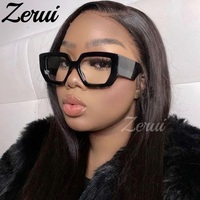 Montures de Lunettes Tendance Carrées Grandes pour Femme, Logo Personnalisé, Design Coloré et Transparent, Lunettes Épaisses de Qualité pour Femme