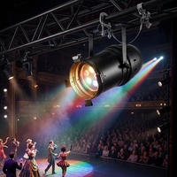 Projecteur de scène LED RGBW 300W avec zoom, faisceau réglable 15.1-53.6, DMX512, aluminium, IP20, DJ Disco, lumière du jour 5000K