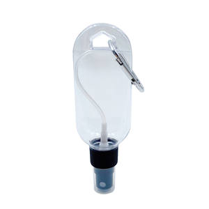 Vente chaude Usine 50ml Vaporisateur Avec Porte-clés PETG Bouteille En Plastique Pulvérisations Gel Désinfectant Pour Les Mains - Product Image 1