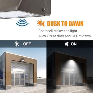 Wall Light Fixture 20250LM 125W CCT Tunable <b>Outdoor</b> Full Cutoff Square Polycarbonate Led Wall Pack with Photocell - Product Image 4