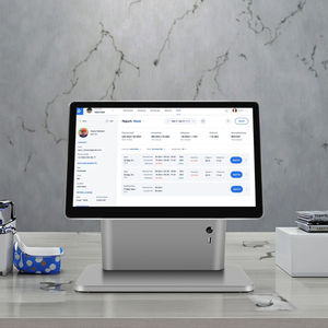 Máquina Pos de cajero de doble pantalla de 15,6 pulgadas, Terminal POS de pago de supermercado, sistema Pos todo en uno sin conexión, lector de código de barras NFC - Product Image 1