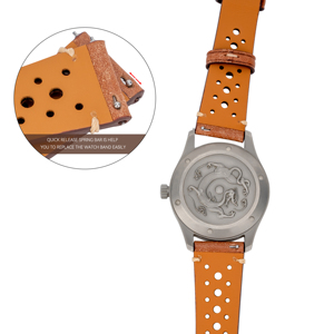 Su misura all'ingrosso di alta qualità 18 mm italiano sport in <span class=keywords><strong>pelle</strong></span> <span class=keywords><strong>verde</strong></span> Smart Watch <span class=keywords><strong>cinturino</strong></span> per Smart Watch - Product Image 2