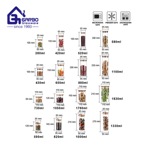 Bocaux de rangement en verre imprimé bleu rayé pour la maison, fournisseur chinois Leome Decor, bocaux de rangement de haute qualité - Product Image 6