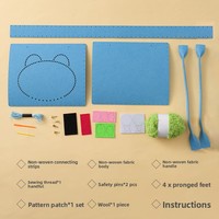 Kit de broderie DIY pour poupées, kit de couture animaux de dessin animé, kit de couture pour débutants pour enfants, kits de broderie au poinçon