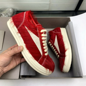 In Stock Men Shoe Low Top <strong>Women</strong> Sneaker Black Lace up Designer Luxury Owens Leather Thick-sole Casual Flat Shoe - Product Image 3