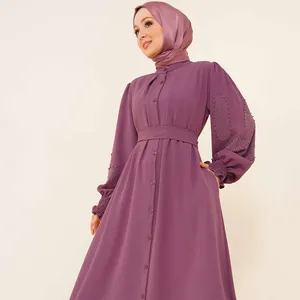 MOTIVE FORCE Professional Chine fournisseur longue abaya robe musulmane femmes kaftan dubai robe musulmane pour les femmes décontracté modeste