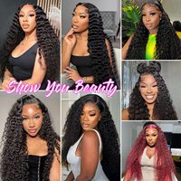 Peluca frontal de encaje HD con ondas profundas, cabello brasileño, sin pegamento, pelucas de cabello humano virgen HD completo para mujeres negras, peluca de encaje suizo