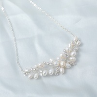 Accessoires de cheveux de mariée en perles d'eau douce européennes et américaines de luxe, faits à la main, boucles d'oreilles et collier pour femmes, ensembles de bijoux de mariage