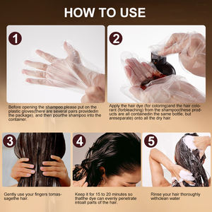 Shampoo Colorante per Capelli Marrone Nero al Ginseng Biologico Senza Ammoniaca di Alta Qualità, Tintura Rapida 2 in 1, Produzione Originale - Product Image 5