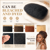 Cheveux humains 100% naturels, afro crépus bouclés en vrac pour tresses, torsades, dreadlocks, texture douce et naturelle, extensions de cheveux teintables