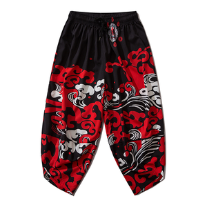 Pantalones Harajuku de estilo japonés para hombre y mujer, disfraz de Sakura Samurai, pantalones holgados de moda <span class=keywords><strong>tradicional</strong></span> florecientes, <span class=keywords><strong>Haori</strong></span> - Product Image 1