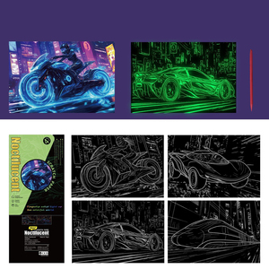 Libro de Rascar Decorativo con Diseño de Gato y Cielo Estrellado, Luminoso y que Brilla en la Oscuridad, Estilo Van Gogh, para Niños, Venta <span class=keywords><strong>al</strong></span> <span class=keywords><strong>por</strong></span> <span class=keywords><strong>Mayor</strong></span> de Fábrica GF - Product Image 4