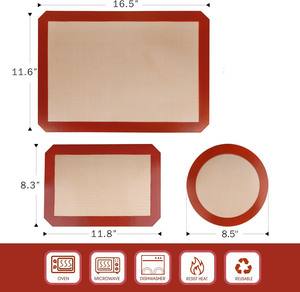 Tapis de cuisson en fibre de verre haute densité, écologique, pour usage domestique, en silicone, pour pâtisserie, pizza, et roulés suisses - Product Image 2