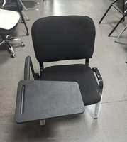 Chaise de bureau ergonomique avec coussin de haute qualité Cadre en métal Bloc-notes Design moderne Chaises et tables de bureau à domicile