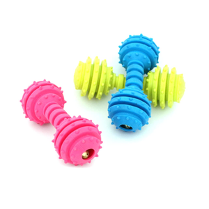Jouets pour animaux de compagnie en caoutchouc en forme d'haltères, jouets à mâcher de qualité pour chats et chiens - Product Image 5
