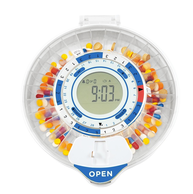 SZMYQ Tuya Smart WiFi Battery Powered with Timed Alarm Automatic Pill Organizer Smart Pill Box Dispenser for Elderly Alzheimers