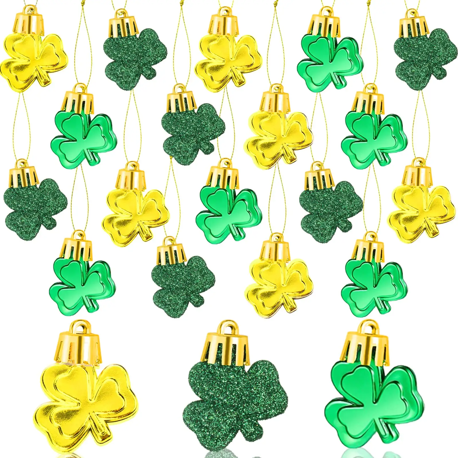 St. Patrick's Day Mini Shamrock hängender Ornament St. Patrick's Day Baumregal Dekoration Party Shining Gefälligkeiten Versorgung