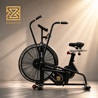 Bicicleta de aire comercial ZY, bicicleta estática profesional con ventilador y consola de control por botones, resistencia al viento, equipo de cardio para gimnasio