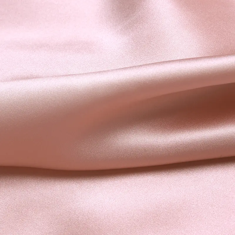 Hot sale Fashionable silk charmeuse fabric 40mm silk satin 114cm width pink color for silk dress