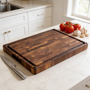 Оптовая продажа разделочных досок из бамбука, акации, бука, ореха, оливы, дуба, тика с лазерной гравировкой логотипа, с ручкой, для кухни, оптом - Product Image 4