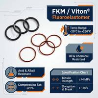 Joint torique FKM en fluoroélastomère, dureté Shore A70 250 ° Huile thermorésistante aux acides pour applications automobiles et hydrauliques sur mesure