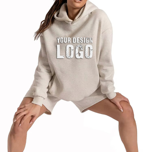 Sweat-shirt pour femme en coton lourd, style décontracté, surdimensionné, vente en gros, OEM, couleur unie, pull ample, sweat-shirt pour femme - Product Image 6