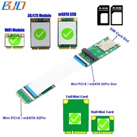 Mini PCIe PCI-E Extender Adaptador de Cartão de Cabo Flexível com Slot SIM para o Teste De Mini PCIe 3G/4G/WIFI/Módulo Sem Fio LTE SSD Msata