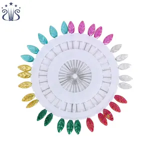 Rotuladores de colores surtidos para vestido, alfileres de cabeza de empuje de flores, RTS 60mm