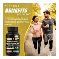 Complément alimentaire OEM 8-en-1 Shilajit Ashwagandha |   15 250 mg de Rhodiola Ginseng Adaptogènes Extra Forts, 60 Capsules Molles pour Adultes