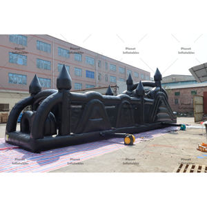 Pista de Obstáculos Inflable Negra Grande Comercial para Eventos de Equipo, Alquiler para Fiestas y Parques de Diversiones - Product Image 5