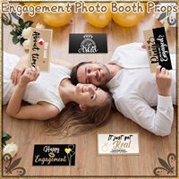 Accessoires de photomaton pour fiançailles, panneaux en PVC imperméables double face 11x5,5 pouces, design alphabet pour mariage et douche nuptiale