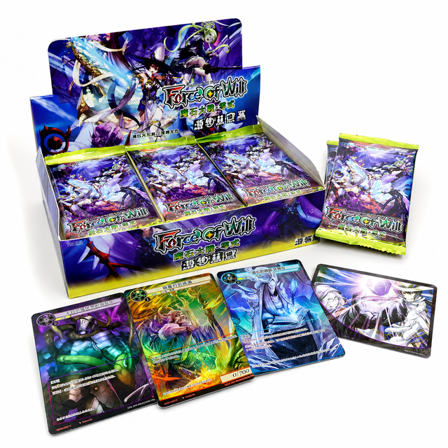 OEM Custom Anime Holo Holographic Trading Cards Collectible Paper Printing Game Playing Cards with Custom Logo Packaged in Box
