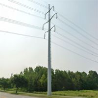 Tour de transmission monopôle polygonale galvanisée à chaud, pylon en acier octogonal conique pour ligne électrique aérienne