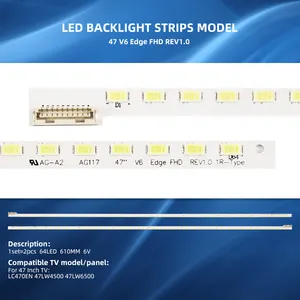 47 אינץ LED רצועת אור 47 V6 קצה FHD REV1.0 3660L-0369A 0369B 6920L-0089A הסביבה טלוויזיה מחשב תאורה אחורית עבור LG חכם טלוויזיה 47LW5500 47