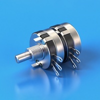 TOPVR WTH118-2W Potentiomètre double haute puissance multi-gang avec interrupteur DPDT, réglage rotatif, résistant aux hautes températures, pour soudage