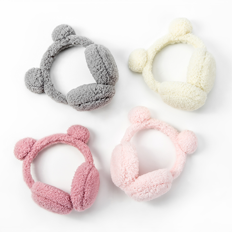White Cute Ear Muffs Winter Plush Ear Warmer Outdoor Soft Cozy Ear Protection