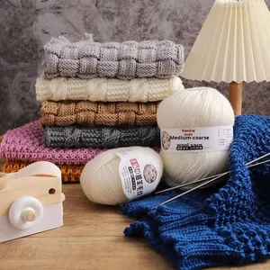 Fil acrylique mélangé, fil brut pour tricot à la main, écharpe et pull pour bébé et enfant, fil moyen épais, <span class=keywords><strong>pelote</strong></span> <span class=keywords><strong>de</strong></span> fil DIY - Product Image 4