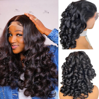Nouvelle Arrivée Perruque Bouclée Volumineuse Cheveux Humains Vietnamiens Bruts Alignés avec les Cuticules, Perruque HD Lace Sans Colle Double Drawn Effet Egg Roll Marron