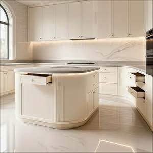 Armoires de cuisine modernes, armoires de rangement modulaires en bois de luxe personnalisées, ensemble complet, livraison rapide, prêt à assembler - Product Image 4