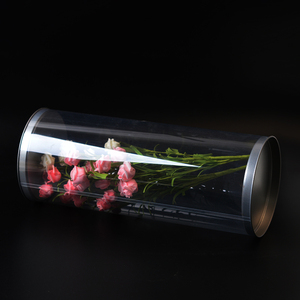 Custom Transparent Clear Plastic Window PVC <strong>PET</strong> Flower Box with Metal Tin Lid - Product Image 6