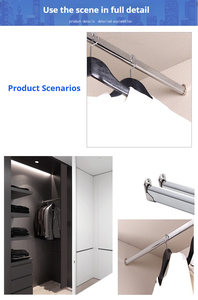 <span class=keywords><strong>Tringle</strong></span> de <span class=keywords><strong>penderie</strong></span> en acier, quincaillerie pour meubles, pour usage domestique et de bureau moderne, installation facile et hauteur réglable, avec base incluse - Product Image 2