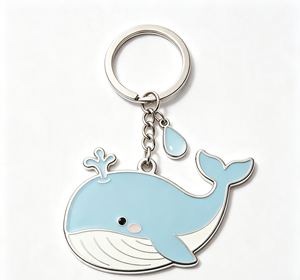 <b>Cute</b> Whale Metal Key Chain Enamel <b>Keyring</b> Silver Tone Pendant Bag Charm Gift - Product Image 4