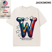 T-shirt Oversize Décontracté Y2K Imprimé Effet Peinture Déchirée Style Streetwear Rétro – Stock USA Vente en Gros