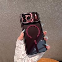 Coque de téléphone magnétique mate avec béquille pour objectif d'appareil photo pour iPhone 18 Pro Max, compatible avec iPhone 17, 16, 15, 14, 13, 12, 11 Pro Max