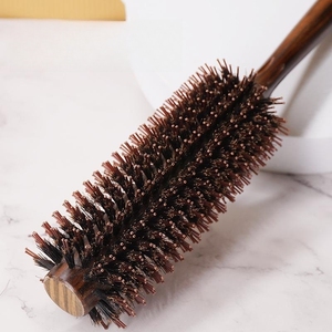 Brosse à cheveux en <span class=keywords><strong>rouleau</strong></span> avec logo personnalisé, manche en bois de sanglier, peigne afro, brosses à cheveux écologiques pour femmes - Product Image 4